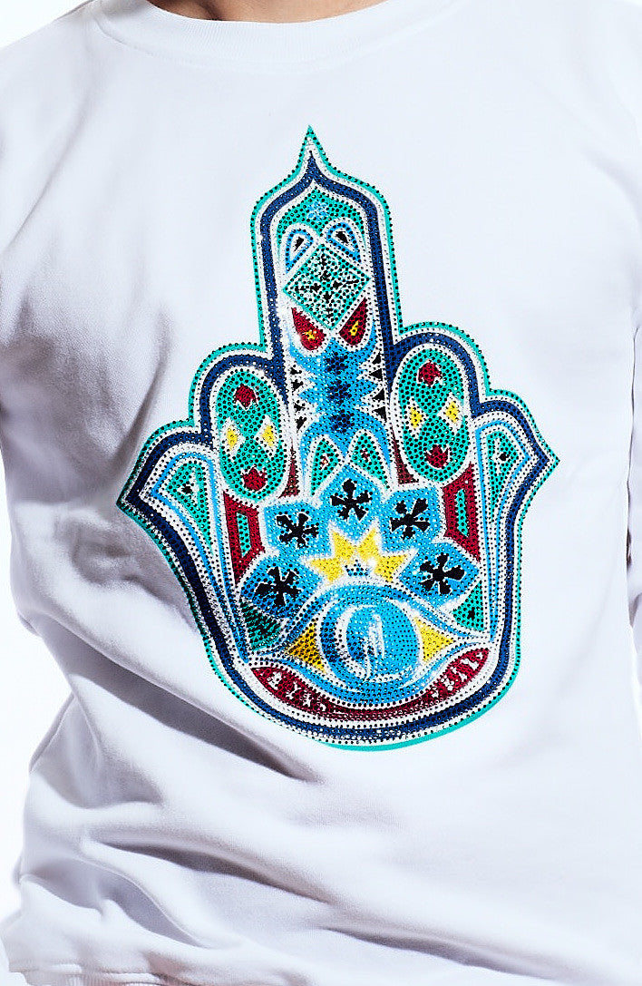 SUDADERA MANO DE FATIMA MOSAICO
