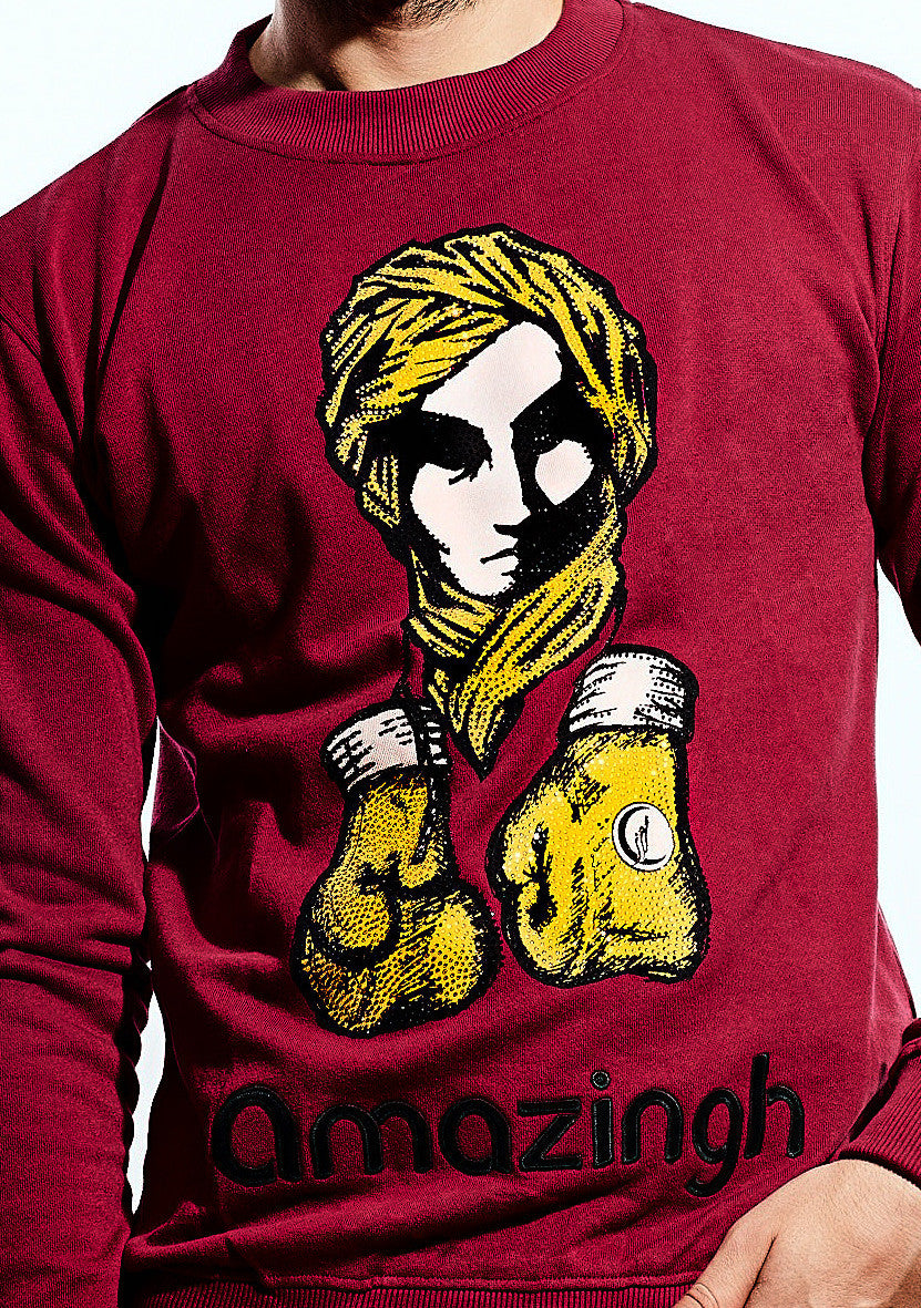 SUDADERA DE BOXEADOR TURBANTE BURDEOS